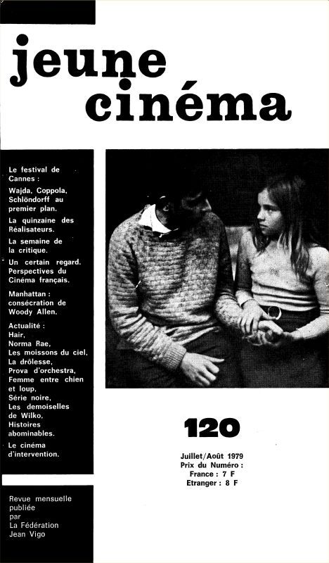 JEUNE CINEMA magazine side cover Issue 120 July/August 1979