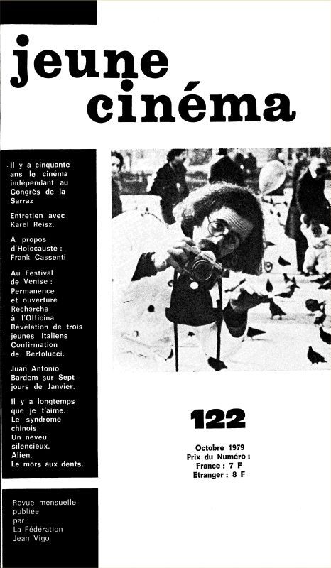 JEUNE CINEMA magazine side cover Issue 122 October 1979