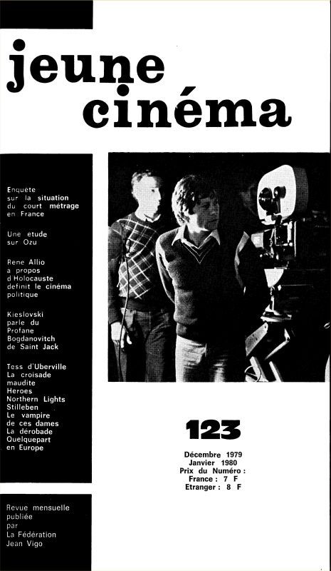 JEUNE CINEMA magazine side cover Issue 123 December 1979
