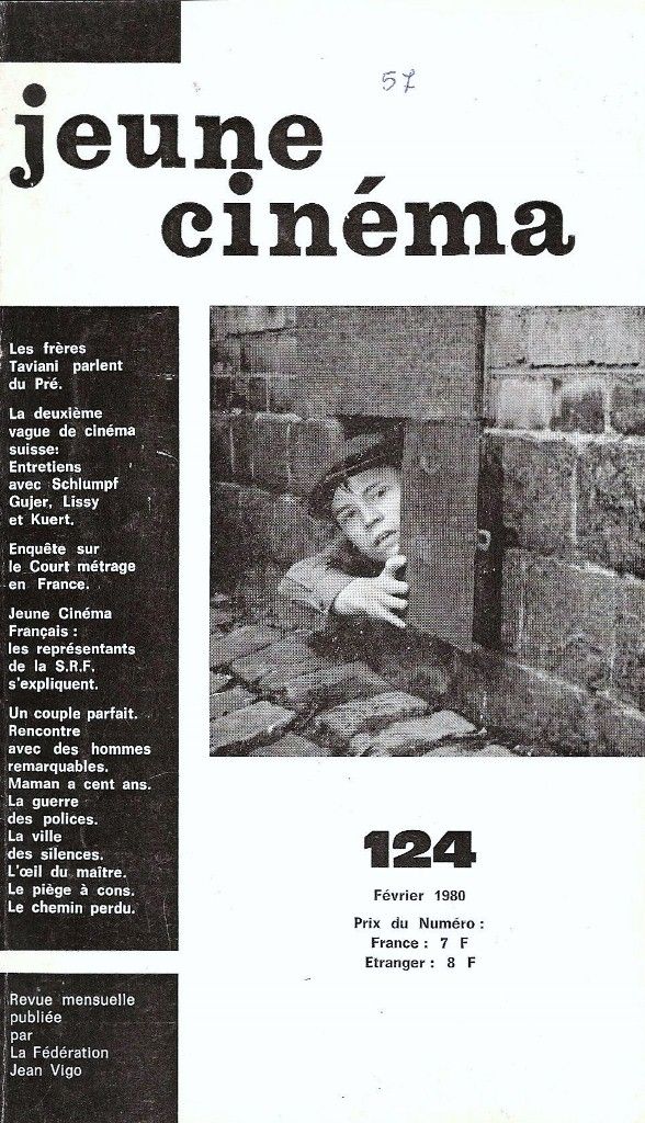 JEUNE CINEMA magazine side cover Issue 124 February 1980