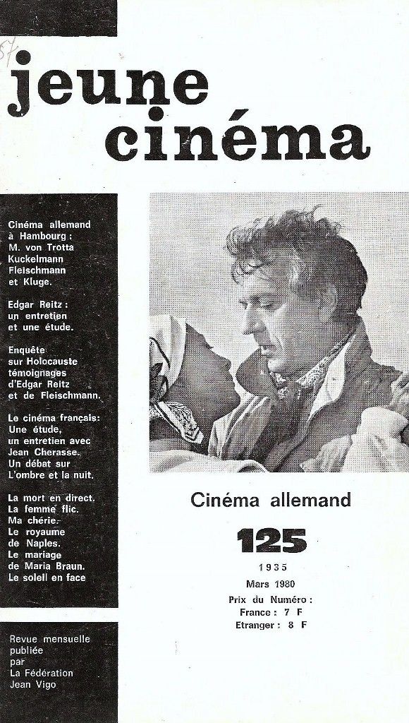 JEUNE CINEMA magazine side cover Issue 125 March 1980
