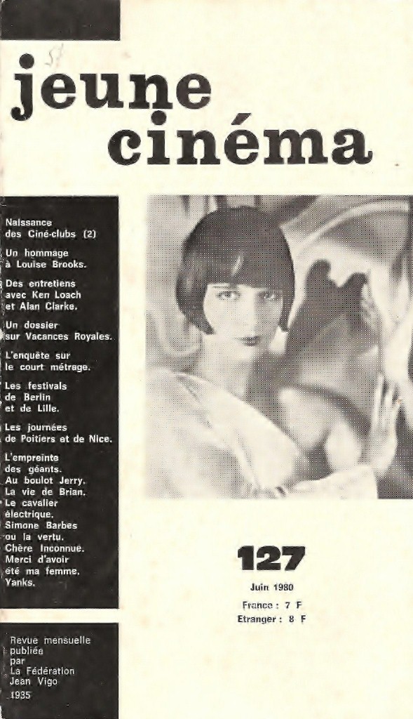 JEUNE CINEMA magazine side cover Issue 127 June 1980