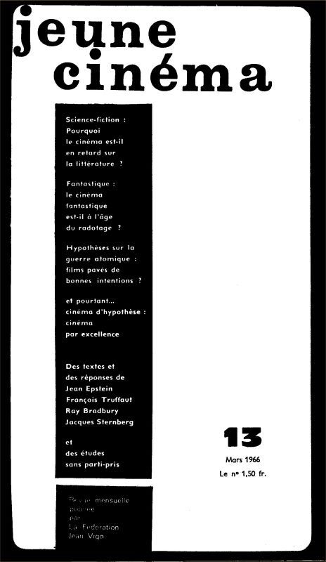 JEUNE CINEMA magazine side cover Issue 13 March 1966