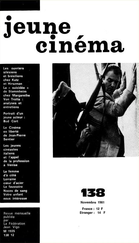 JEUNE CINEMA magazine side cover Issue 138 November 1981