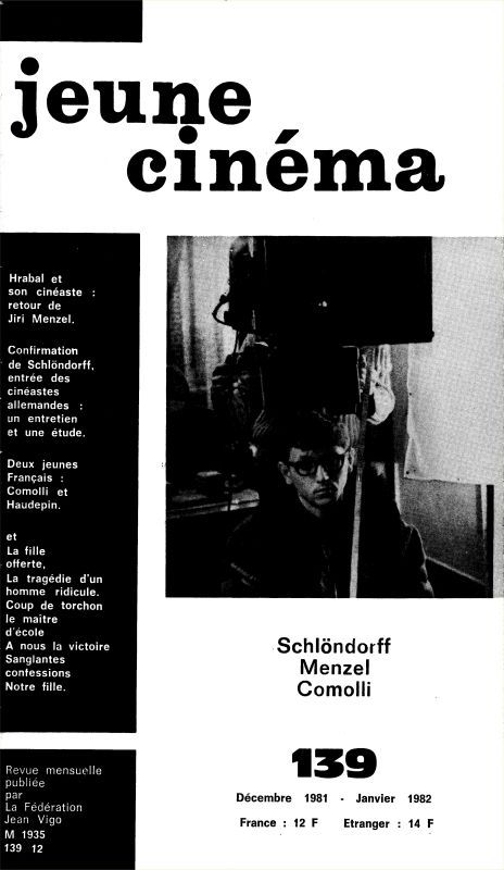 JEUNE CINEMA magazine side cover Issue 139 December 1981