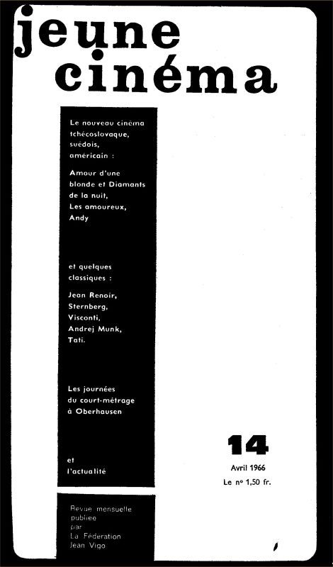 JEUNE CINEMA magazine side cover Issue 14 April 1966