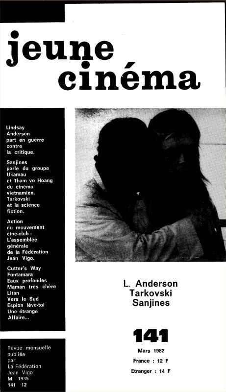 JEUNE CINEMA magazine side cover Issue 141 March 1982