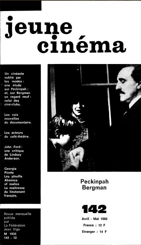 JEUNE CINEMA magazine side cover Issue 142 Apri/May 1982