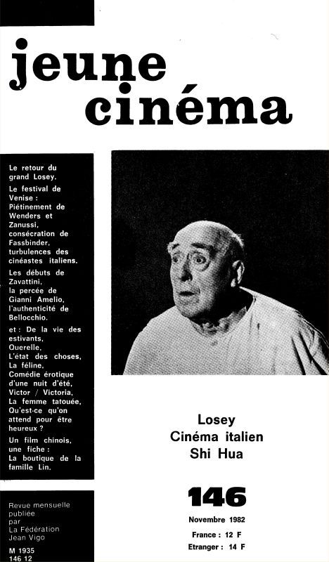 JEUNE CINEMA magazine side cover Issue 146 November 1982