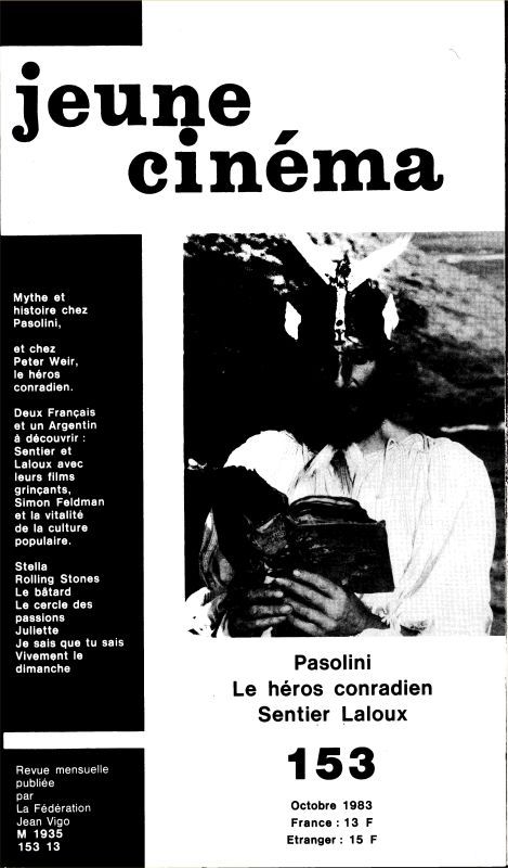 JEUNE CINEMA magazine side cover Issue 153 October 1983
