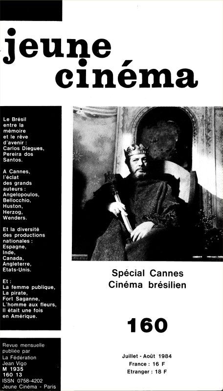 JEUNE CINEMA magazine side cover Issue 160 July/August 1984
