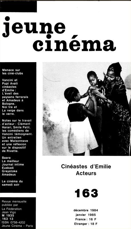 JEUNE CINEMA magazine side cover Issue 163 December 1984