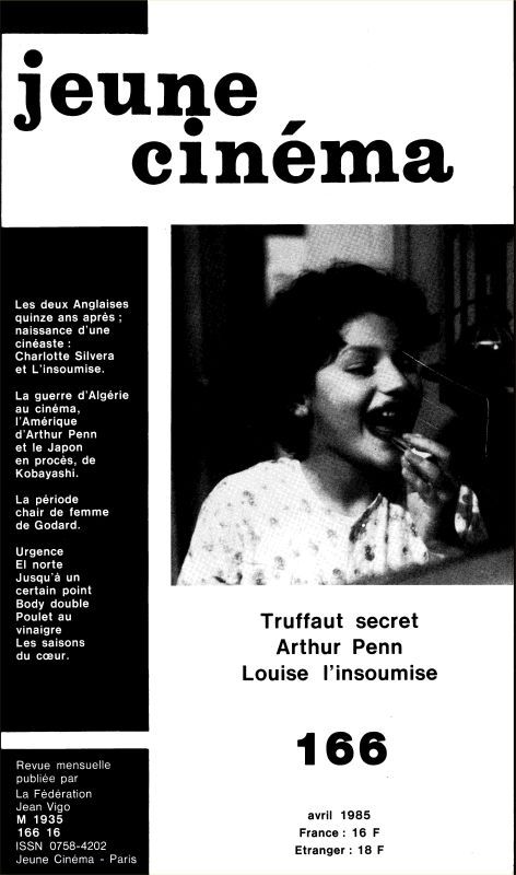 JEUNE CINEMA magazine side cover Issue 166 Apri 1985