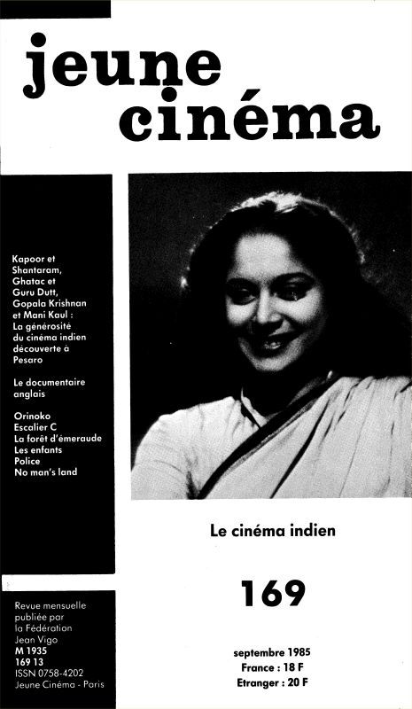 JEUNE CINEMA magazine side cover Issue 169 September 1985