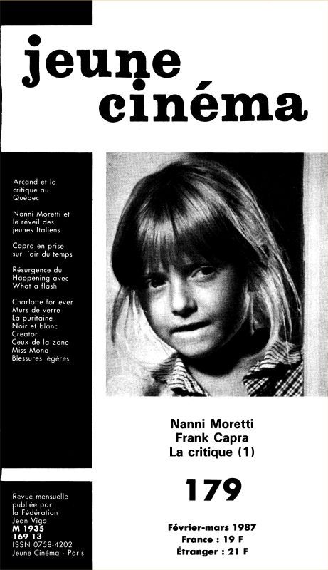 JEUNE CINEMA magazine side cover Issue 179 March 1987