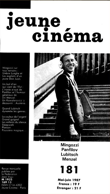 JEUNE CINEMA magazine side cover Issue 181 June 1987