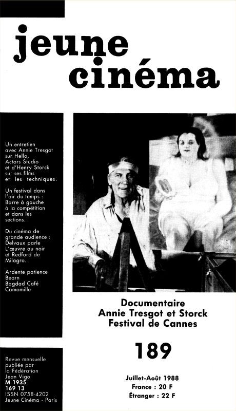 JEUNE CINEMA magazine side cover Issue 189 July/August 1988