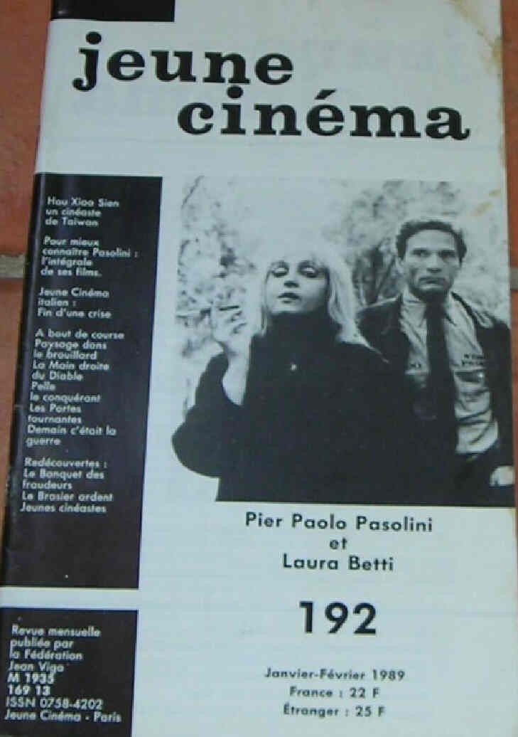 JEUNE CINEMA magazine side cover Issue 192 January/February 1989