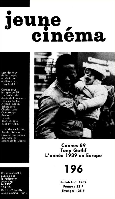 JEUNE CINEMA magazine side cover Issue 196 August 1989