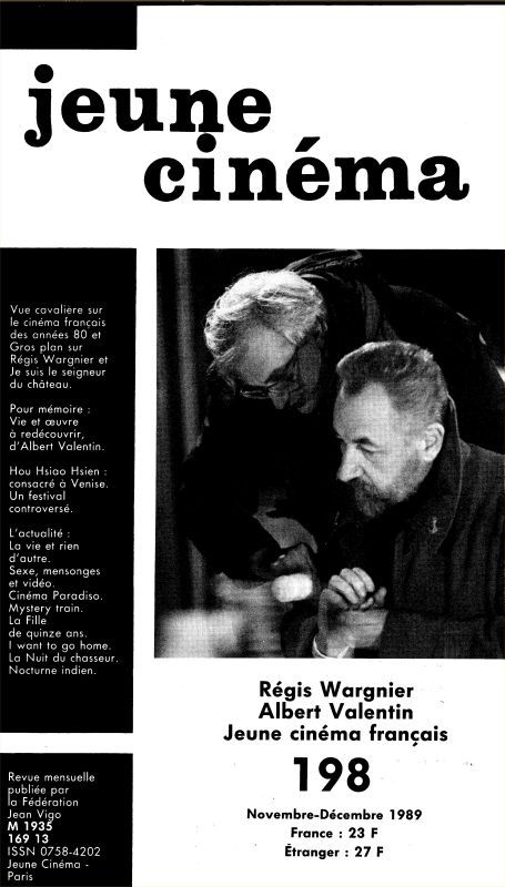 JEUNE CINEMA magazine side cover Issue 198 December 1989