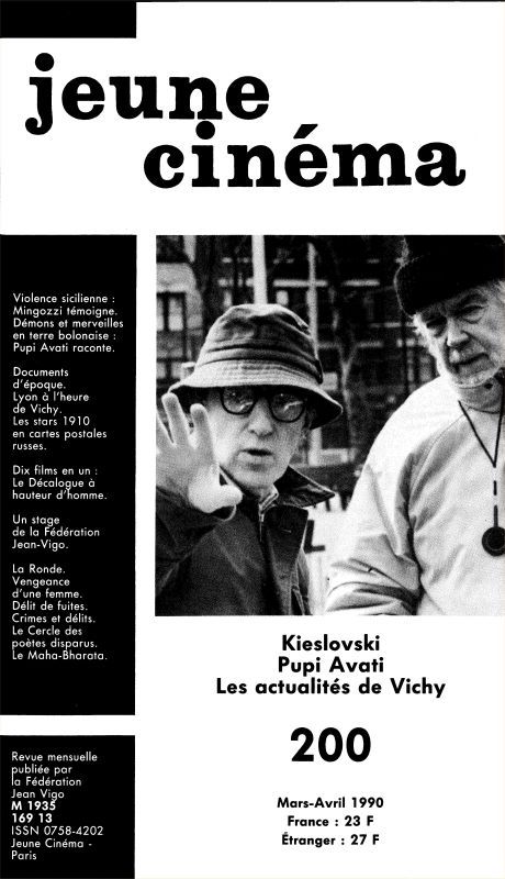 JEUNE CINEMA magazine side cover Issue 200 April 1990