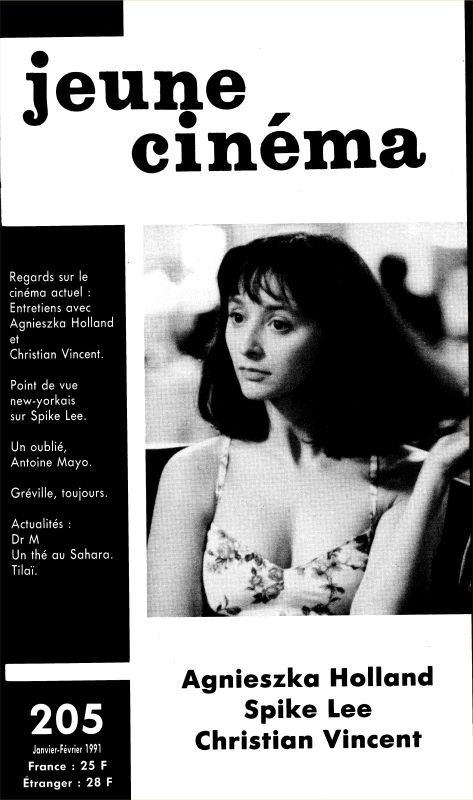JEUNE CINEMA magazine side cover Issue 205 January/February 1991