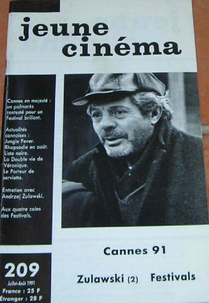 JEUNE CINEMA magazine side cover Issue 209 July/August 1991