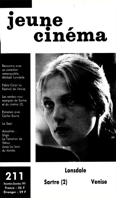 JEUNE CINEMA magazine side cover Issue 211 November/December 1991