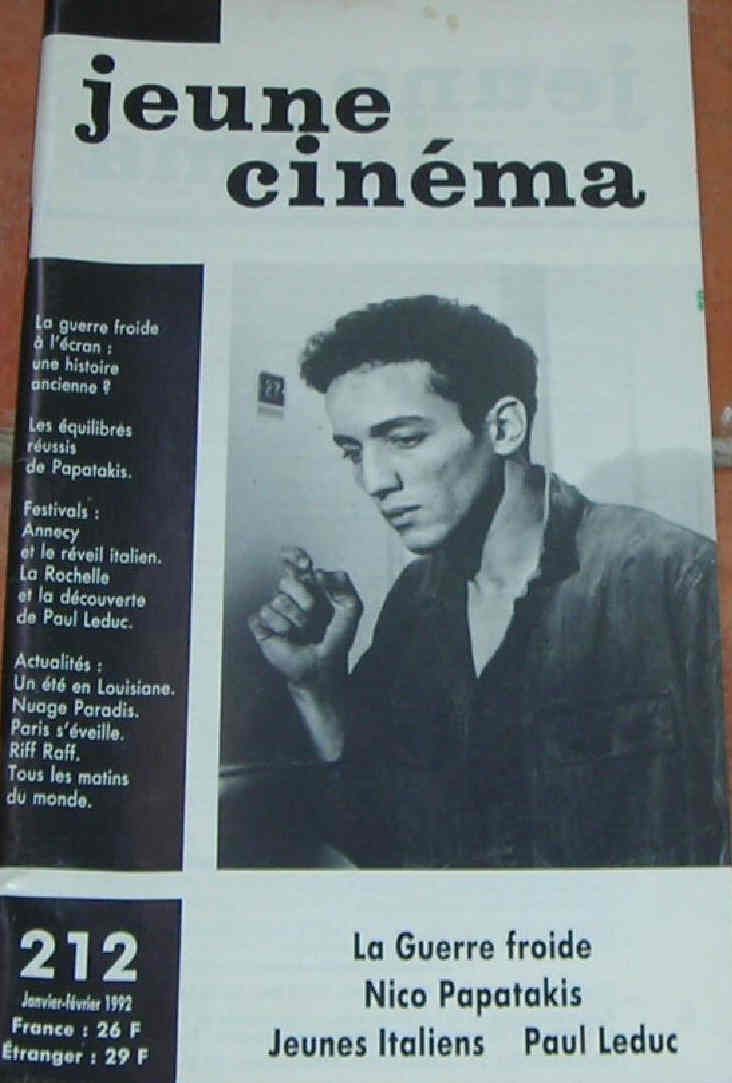 JEUNE CINEMA magazine side cover Issue 212 January 1992