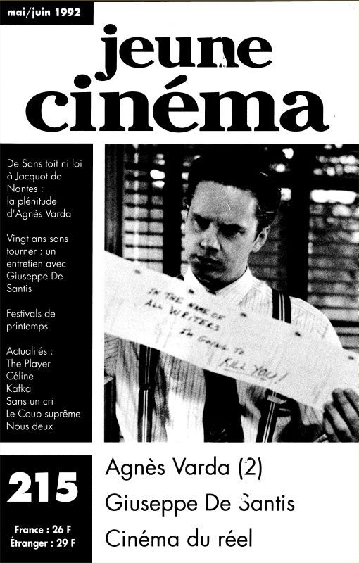 JEUNE CINEMA magazine side cover Issue 215 May/June 1992