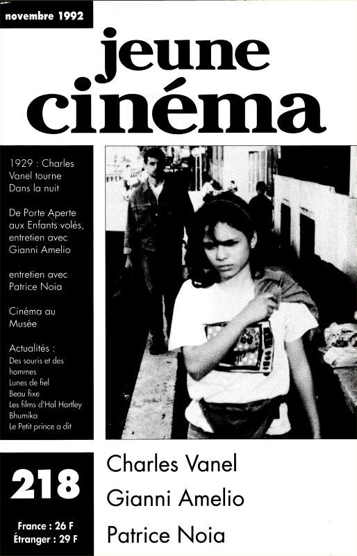 JEUNE CINEMA magazine side cover Issue 218 November/December 1992