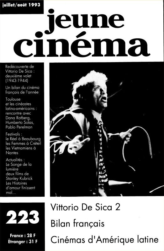 JEUNE CINEMA magazine side cover Issue 223 July/August 1993