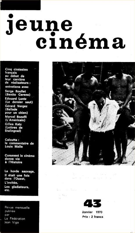 JEUNE CINEMA magazine side cover Issue 43 January 1970