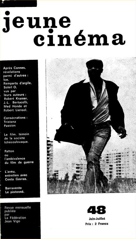 JEUNE CINEMA magazine side cover Issue 48 June/July 1970
