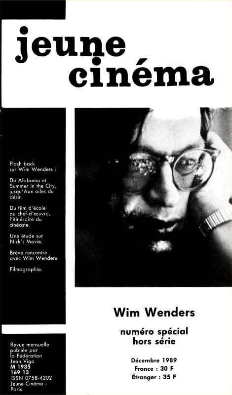 JEUNE CINEMA magazine side cover  Special December 1989