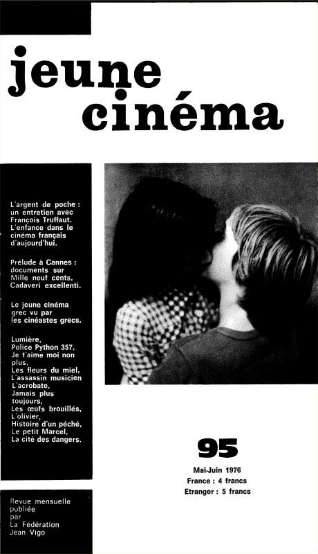 JEUNE CINEMA magazine side cover Issue 95 May/June 1976