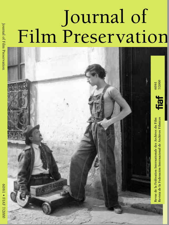 JOURNAL OF FILM PRESERVATION magazine side cover Issue 60-1 July 2000
