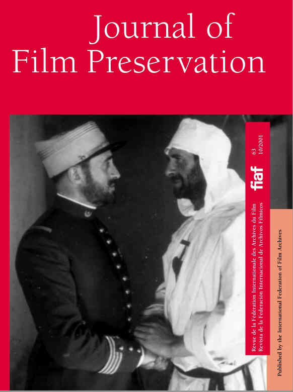 JOURNAL OF FILM PRESERVATION magazine side cover Issue 63 October 2001