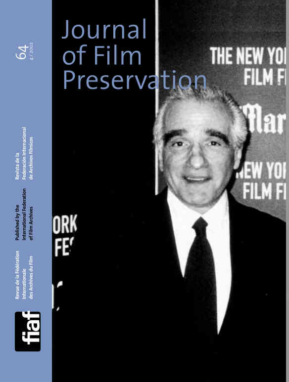 JOURNAL OF FILM PRESERVATION magazine side cover Issue 64 April 2002