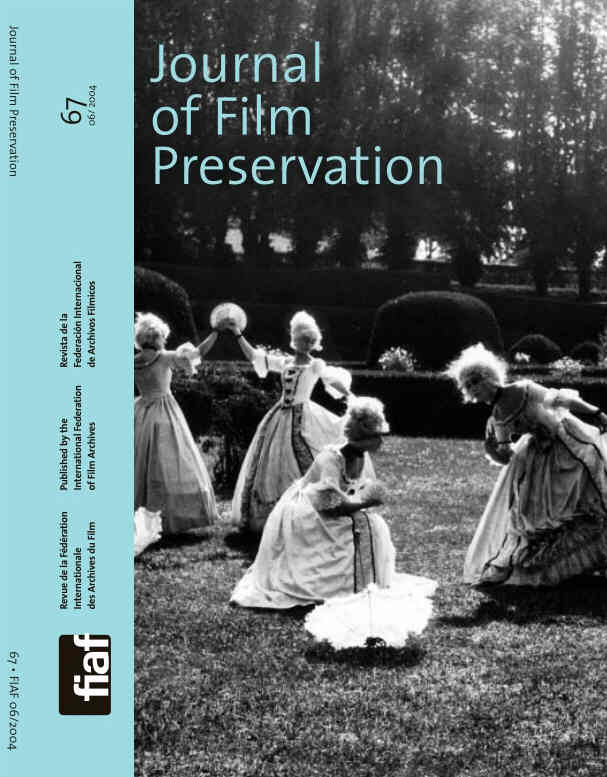 JOURNAL OF FILM PRESERVATION magazine side cover Issue 67 June 2004