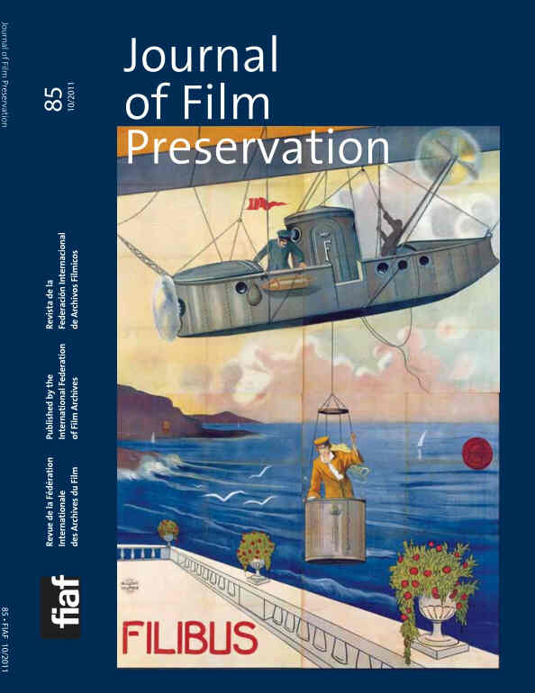 JOURNAL OF FILM PRESERVATION magazine side cover Issue 85 October 2011