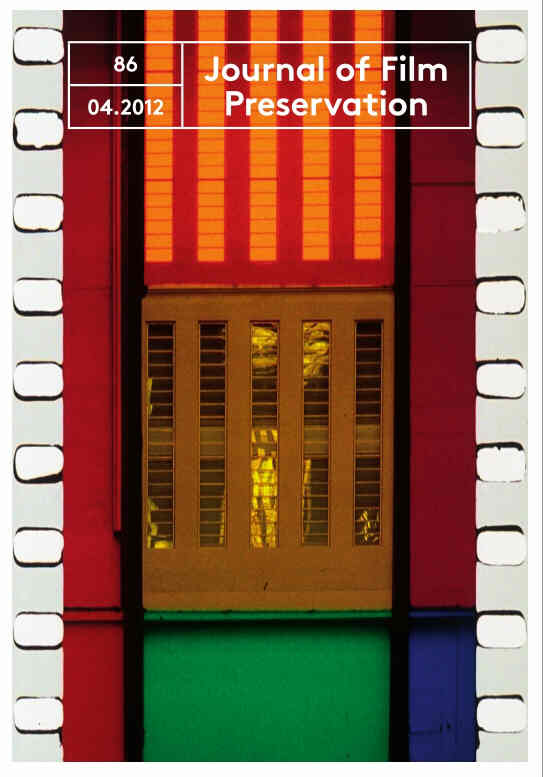 JOURNAL OF FILM PRESERVATION magazine side cover Issue 86 April 2012