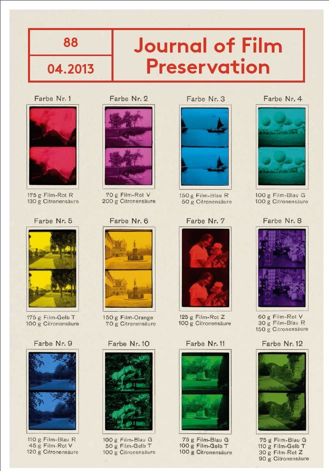JOURNAL OF FILM PRESERVATION magazine side cover Issue 88 April 2013