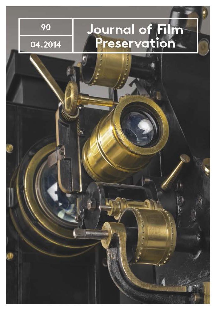 JOURNAL OF FILM PRESERVATION magazine side cover Issue 90 April 2014