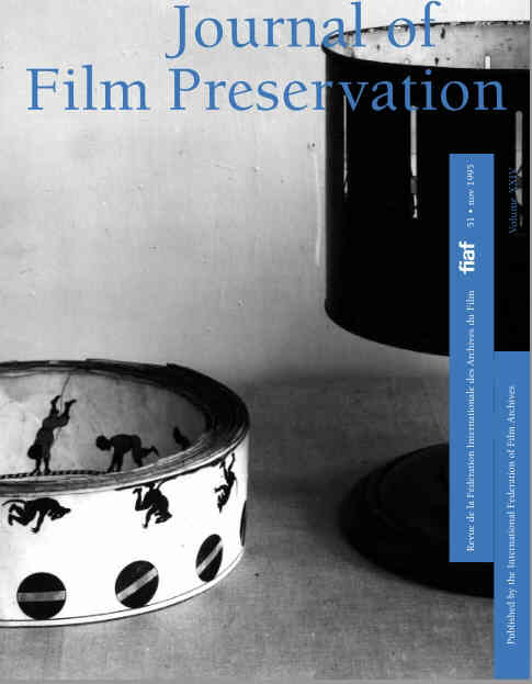 JOURNAL OF FILM PRESERVATION magazine side cover Issue 51 November 1995