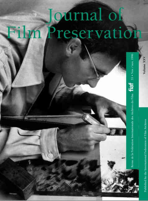 JOURNAL OF FILM PRESERVATION magazine side cover Issue 53 November 1996