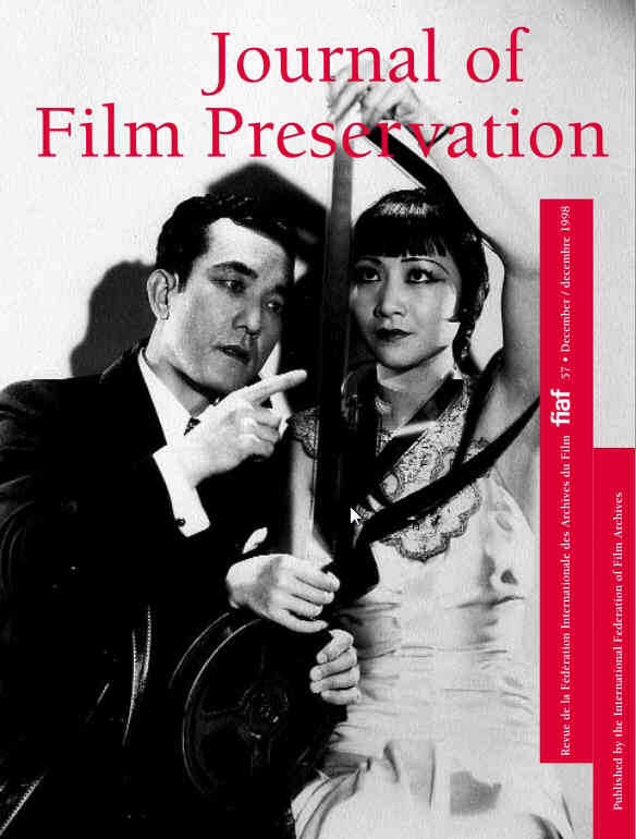 JOURNAL OF FILM PRESERVATION magazine side cover Issue 57 December 1998