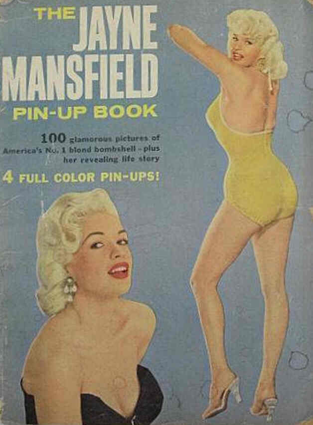JAYNE MANSFIELD PIN-UP BOOK magazine side cover  1957