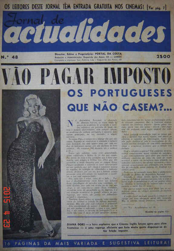 JORNAL DE ACTUALIDADES magazine side cover Issue 48   1955