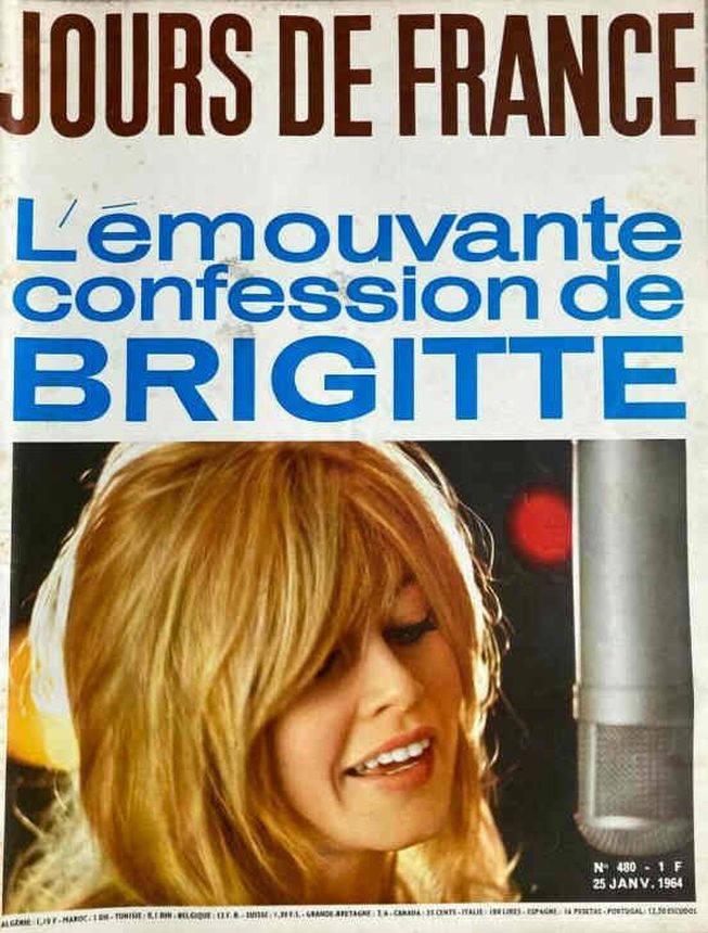 JOURS DE FRANCE magazine side cover Issue 480 25 January 1964